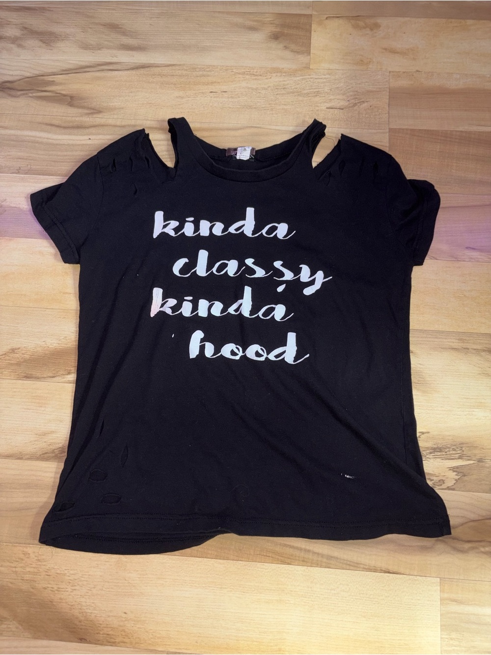Black 'Kinda Classy Kinda Hood' Women's Short Sleeve Graphic Tee
